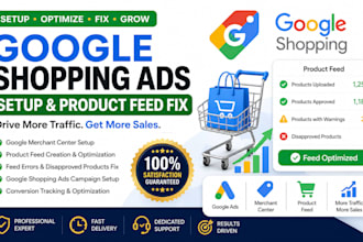 setup google shopping ads campaign and fix merchant center product feed errors