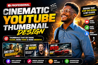design cinematic and professional youtube thumbnails