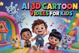 create ai 3d cartoon video animation for youtube kids, stories, and shorts