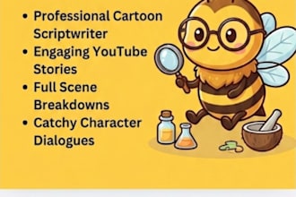 write a professional animated cartoon scripts for youtube