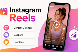 create instagram reels content calendar, captions hashtags