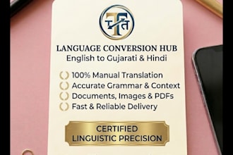 do professional english to gujarati and hindi translation