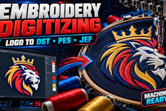 do embroidery digitalizing logo, digitize image for embroidery design