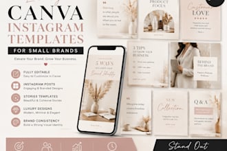 design luxury canva instagram templates and branding kits for small brands
