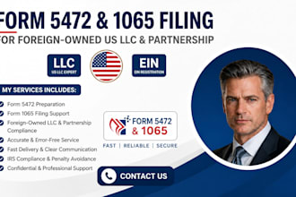 file irs form 5472 and 1065 for foreign owned US llc