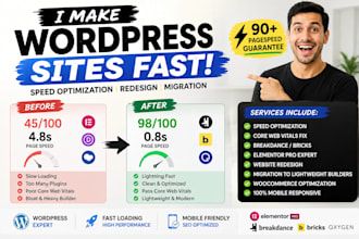 migrate and redesign slow wordpress website using breakdance bricks oxygen