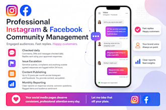 be your social media community manager for instagram and facebook
