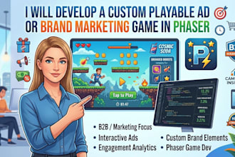 develop a custom playable ad or marketing game in phaser