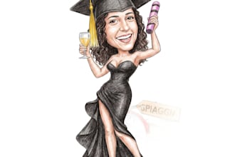 draw cute caricatures with colored pencils
