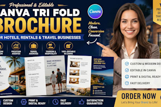 design luxury hotel brochure for resort and tourism marketing