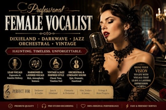 be your female vocalist, dixieland, darkwave, jazz vocal, ochestral, vintage
