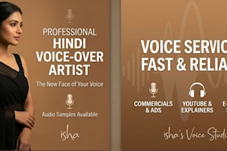 be your professional hindi voice over artist