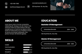 design a professional and modern resume CV for you