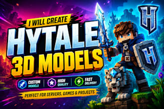 create hytale 3d models, custom hytale skins, mobs animations for hytale server