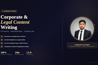 write expert corporate and business legal content