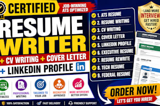 write an ats optimized resume, cover letter and linkedln profile