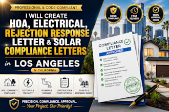 create hoa, electrical, rejection response letter and solar compliance letters