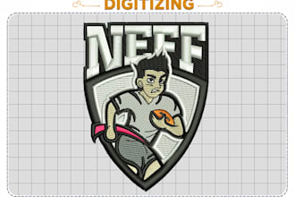 professional embroidery digitizing image to dst, pes, jef, vp3 in 1 hour