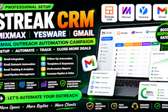 setup streak CRM mixmax yesware gmail email outreach automation campaign