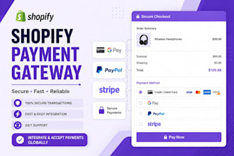 integrate shopify payment gateway, stripe, paypal, grey
