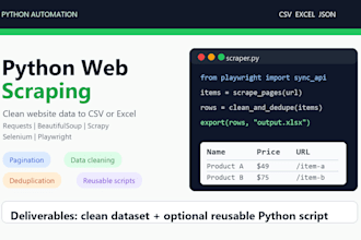 build a python web scraper using selenium or playwright