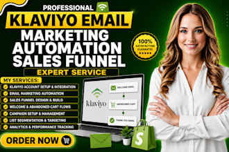 setup klaviyo email marketing automation sales funnel expert service for shopify