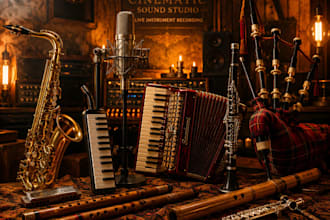 record sax, harmonica, melodica, accordion,clarinet bagpipes bansuri shakuhachi