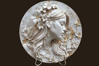 do phyllotaxis wall sculpture 3d bas relief 3d wood carving stl for 3d printing