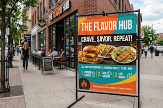 banner, shop signage, storefront display, poster designs