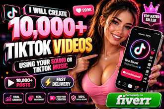 make 1000 post on tiktok using your sound tiktok spotify music, music promotion