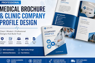 design medical brochure or clinic company profile