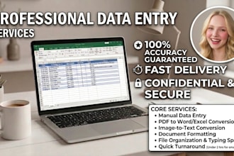 be your expert data entry operator and fast typist
