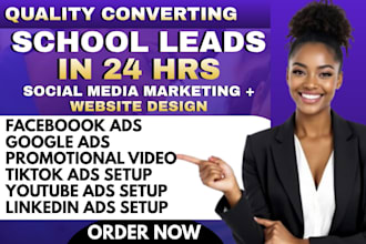500 school leads student leads facebook ads google leads video ads school leads