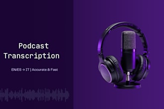 transcribe your english or spanish podcast