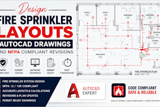 design fire sprinkler layouts autocad drawings and nfpa compliant revisions