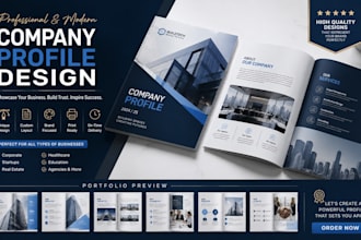company profile, brochure, booklet, annual report, sellsheet, bifold and trifold