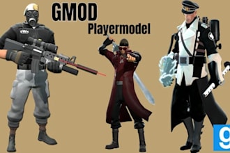 port the model you want for the video game garrys mod, gmod