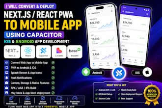 deploy next js react pwa lovable to ios andriod mobile app base44 using capacito