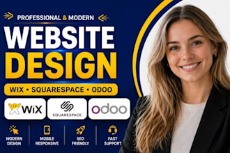 redesign wix website, squarespace website, odoo website and wix landing page