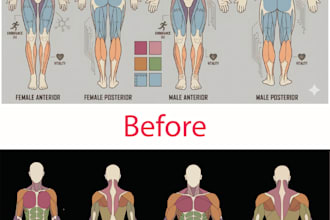 design professional anatomy and muscle infographic