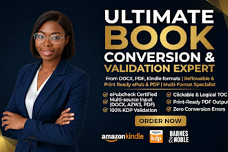 convert PDF to epub, mobi, kdp, paperback, ebook conversion and ebook formatting