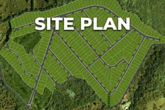 design accurate site plan, subdivision, hiking, treasure, parking and trail map