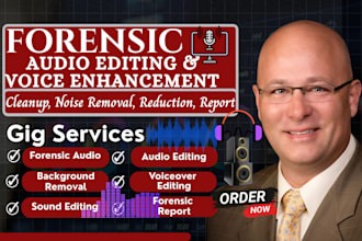 do forensic audio editing, voice enhancement, noise removal, cleanup, report