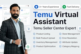 be your temu virtual assistant for product listing and seller center