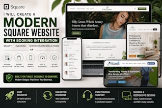 create a modern square website with booking integration