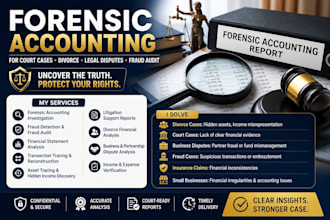 perform forensic accounting for court case, divorce, legal dispute, fraud audit