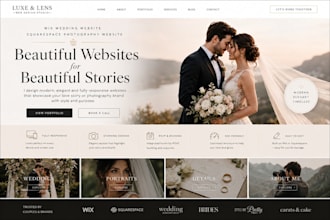 design wix wedding website or redesign squarespace photography website