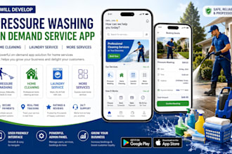 develop pressure washing app on demand service app home cleaning laundry app