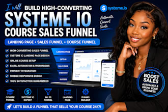 build systeme io online course sales funnel, systeme io landing page and funnel