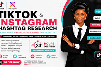 research 40 viral hashtags to grow tiktok, instagram video viral within 24hours